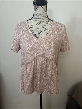 Francesca’s Animal Print Babydoll Blouse